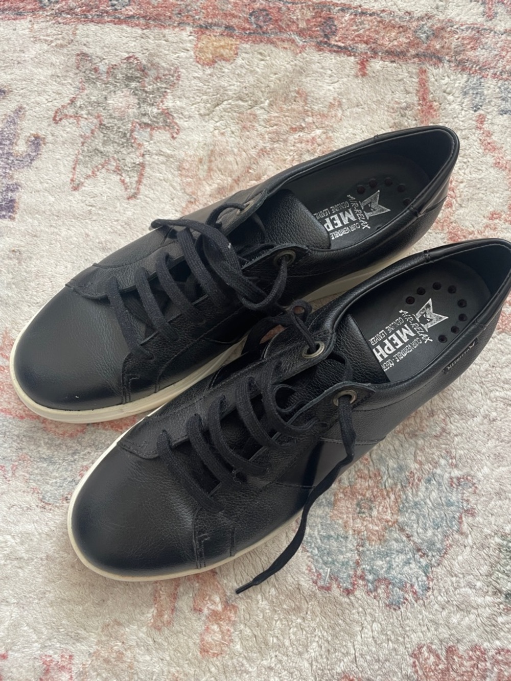 Black MEMPHISTO Leather Sneakers